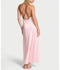 Пеньюар Iconic Stripe Pink Long Satin Slip