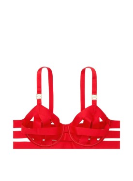 Бюстгальтер Victoria’s Secret Very Sexy LUXE LINGERIE Unlined Strappy Demi Bra Red