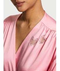 Сатиновий халат Victoria's Secret Dream Angels Petal Pink Twinkle Heart Satin Short Robe