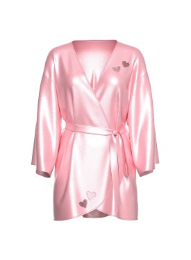 Сатиновый халат Victoria's Secret Dream Angels Petal Pink Twinkle Heart Satin Short Robe