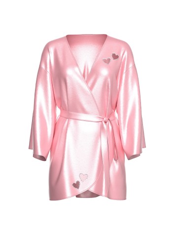 Сатиновий халат Victoria's Secret Dream Angels Petal Pink Twinkle Heart Satin Short Robe