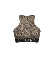 Комплект білизни Cotton Exploded Logo Unlined High-Neck Bralette Leopard Set
