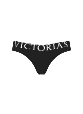 Трусики Black Cotton Exploded Logo Cotton Thong Panty