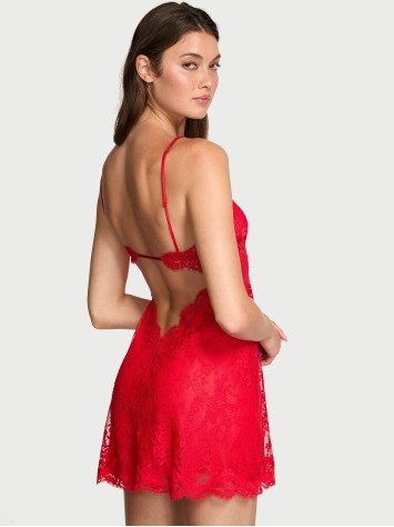 Пеньюар Dream Angels Twinkle Strap Lace Mini Slip Dress Bright Vermillion