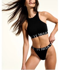 Комплект білизни Cotton Exploded Logo Unlined High-Neck Bralette Black Set