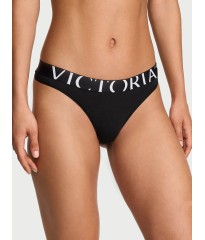 Трусики Black Cotton Exploded Logo Cotton Thong Panty