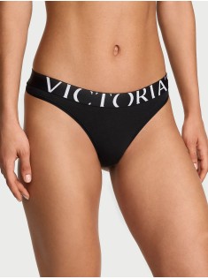 Трусики Black Cotton Exploded Logo Cotton Thong Panty