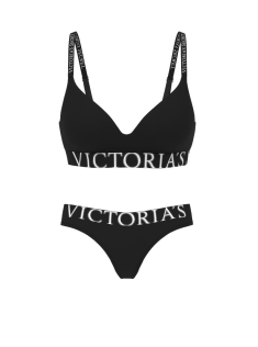 Комплект білизни Cotton Exploded Logo Lightly Lined Wireless Bra Black Set