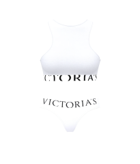 Комплект білизни Cotton Exploded Logo Unlined High-Neck Bralette White Set