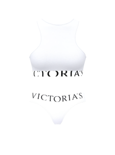 Комплект білизни Cotton Exploded Logo Unlined High-Neck Bralette White Set