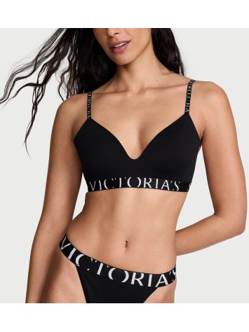 Комплект білизни Cotton Exploded Logo Lightly Lined Wireless Bra Black Set