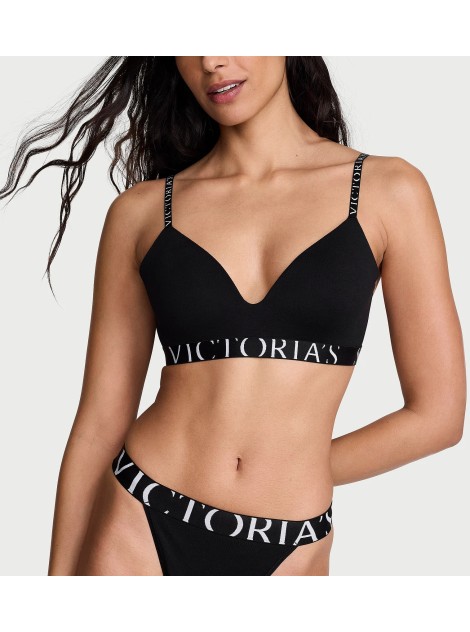 Комплект білизни Cotton Exploded Logo Lightly Lined Wireless Bra Black Set