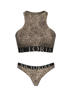 Комплект білизни Cotton Exploded Logo Unlined High-Neck Bralette Leopard Set