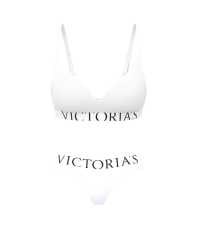 Комплект білизни Cotton Exploded Logo Lightly Lined Wireless Bra White Set