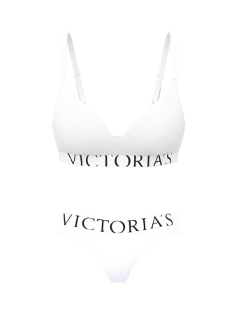 Комплект білизни Cotton Exploded Logo Lightly Lined Wireless Bra White Set