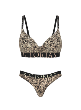 Комплект белья Cotton Exploded Logo Lightly Lined Wireless Bra Set