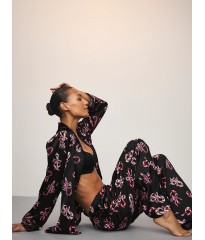 Сатиновая пижама Glazed Satin Long Pajama Set Print