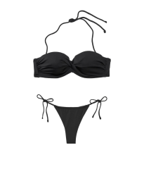 Купальник бандо с пушапом Виктория Сикрет Twist-front Bandeau Black
