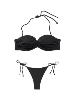 Купальник бандо с пушапом Виктория Сикрет Twist-front Bandeau Black