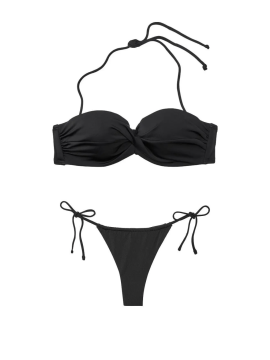 Купальник бандо з пушап Вікторія Сікрет Twist-front Bandeau Black