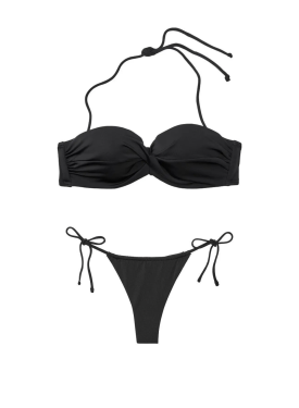 Купальник бандо с пушапом Виктория Сикрет Twist-front Bandeau Black
