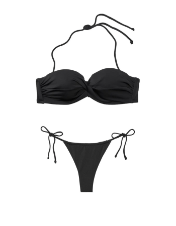 Купальник бандо с пушапом Виктория Сикрет Twist-front Bandeau Black