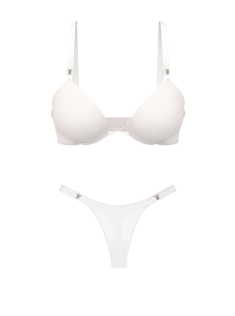 Комплект белья Shine Strap Push-up Bra Set Coconut White