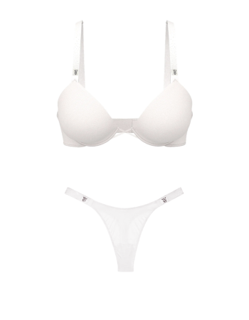 Комплект белья Shine Strap Push-up Bra Set Coconut White