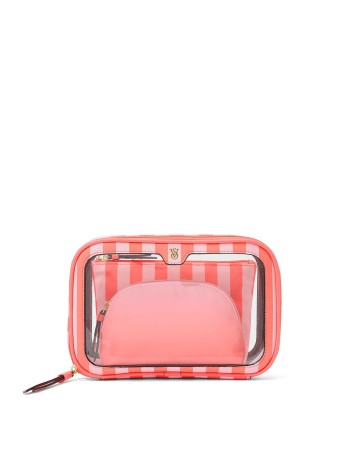 3 в 1 Косметичка 3-Piece Makeup Bag Glow Orange Stripe