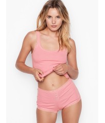 Піжама Victoria&#39;s Secret Ribbed Cami &amp; Short Set рожева майка з шортами