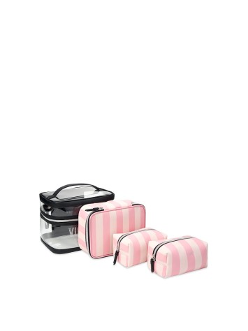 Набір косметичок VICTORIA'S SECRET Signature Stripe 4-in-1 Beauty Bag Set