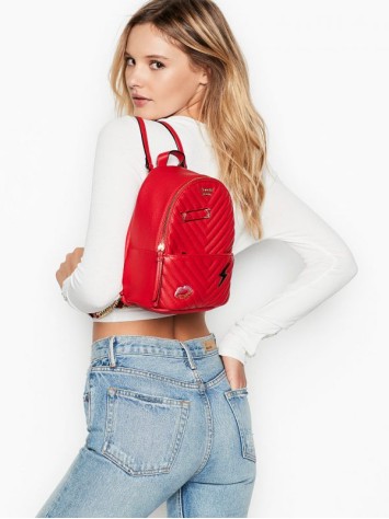 Рюкзак Victoria's Secret Embellished V-Quilt Small City Backpack Real Red