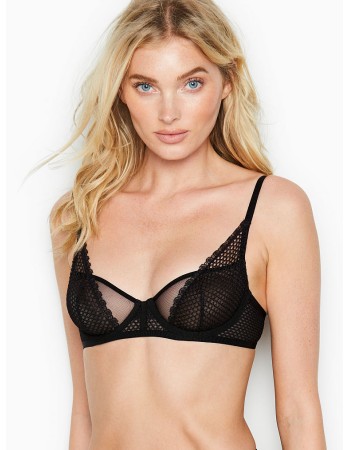 Бюстгальтер Victoria’s Secret Fishnet Long Line Demi Bra - Black