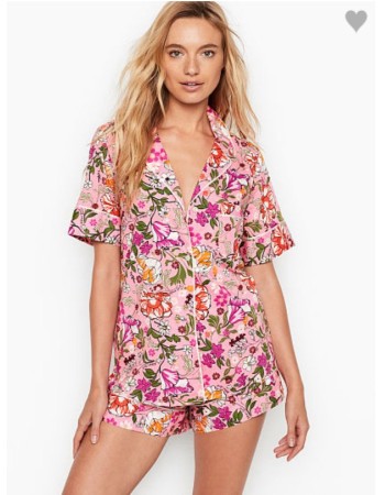 Піжама Victoria's Secret cotton Floral print Pink