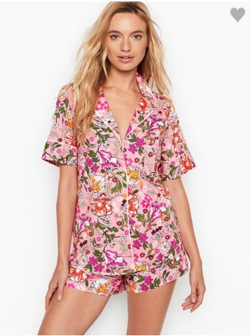 Піжама Victoria's Secret cotton Floral print Pink