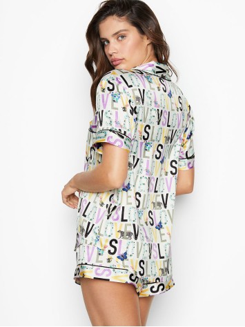 Сатинова піжама Victoria's Secret Satin PJ set Floral print