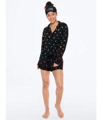 Пижама Victoria’s Secret PINK PJ SET Black с шортиками и повязкой для сна