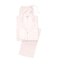 Пижама розовая в полоску Victoria’s Secret Flannel PJ Set Фланелевая с люрексом