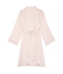 Сатиновий Халат Victoria Secret Satin Midi Robe Iconic Stripe