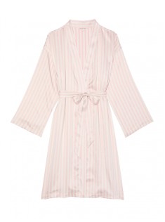 Сатиновий Халат Victoria Secret Satin Midi Robe Iconic Stripe