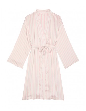 Сатиновий Халат Victoria Secret Satin Midi Robe Iconic Stripe