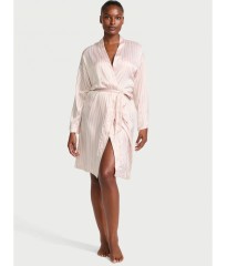 Сатиновий Халат Victoria Secret Satin Midi Robe Iconic Stripe