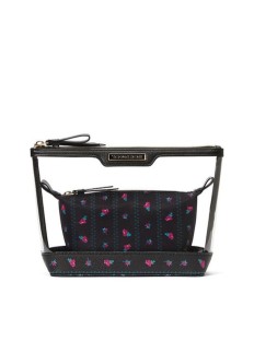 Косметичка Victoria’s Secret 2 в 1 AM PM Beauty Bag Duo Black Roses print