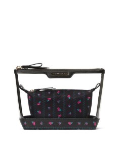 Косметичка Victoria's Secret 2 в 1 AM PM Beauty Bag Duo Black Roses print