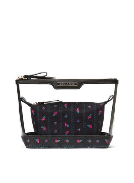 Косметичка Victoria’s Secret 2 в 1 AM PM Beauty Bag Duo Black Roses print