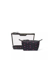 Косметичка Victoria's Secret 2 у 1 AM PM Beauty Bag Duo Black Roses print