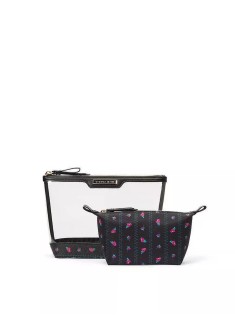 Косметичка Victoria's Secret 2 в 1 AM PM Beauty Bag Duo Black Roses print