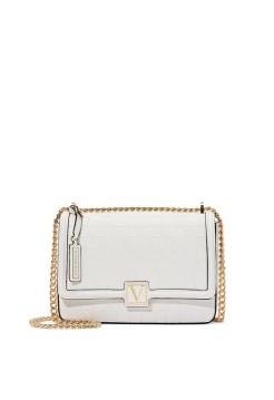 Крос-боді Victoria's Secret The Victoria Medium Shoulder Bag White Woven