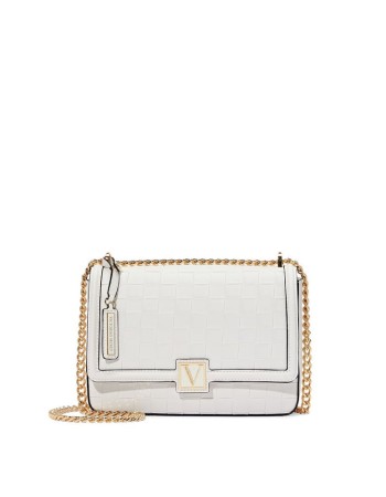 Крос-боді Victoria's Secret The Victoria Medium Shoulder Bag White Woven