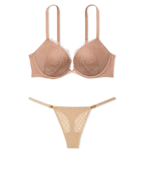 Комплект білизни Bombshell Add-2-Cups Rose Lace Push-Up Bra Set Praline